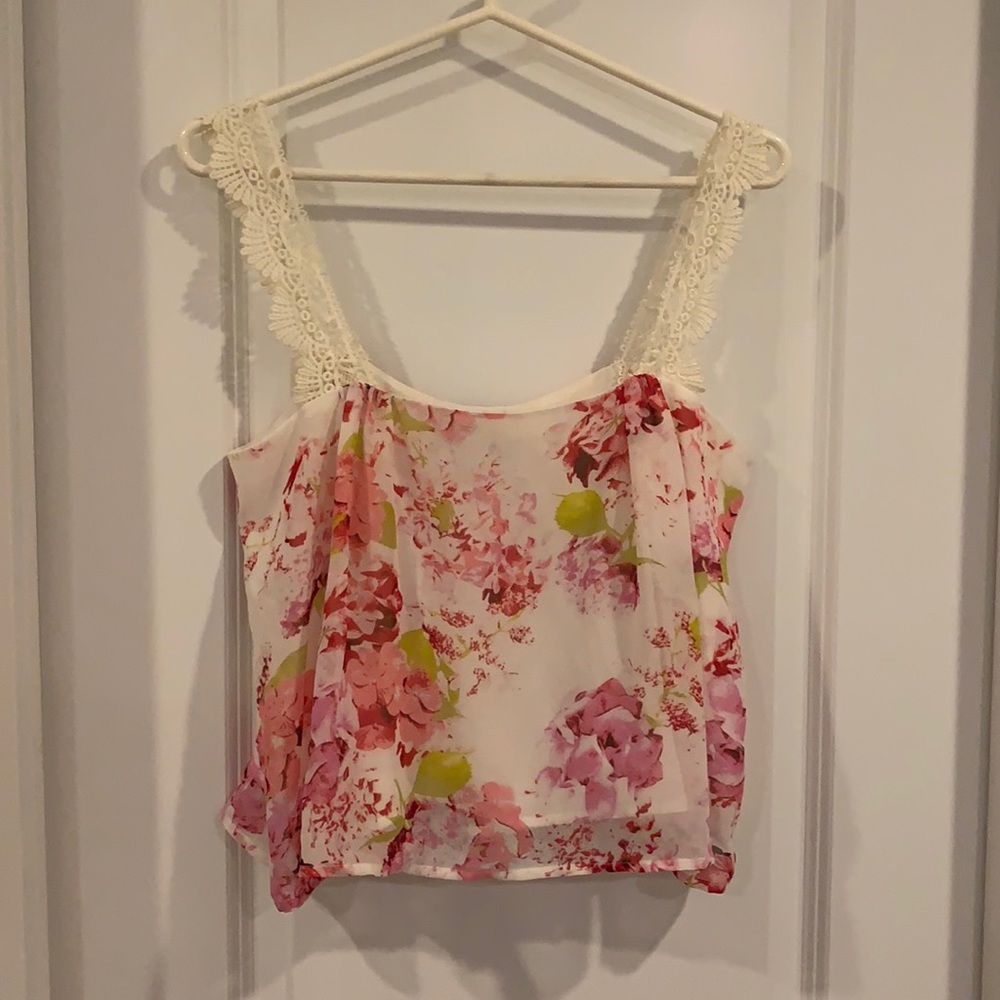 Stone Cold Fox Pink Floral Crop Top